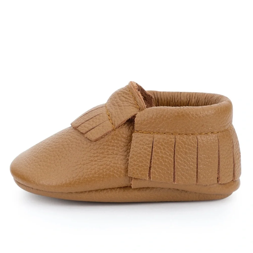 BIRDROCK BABY Classic Brown Baby Moccasins